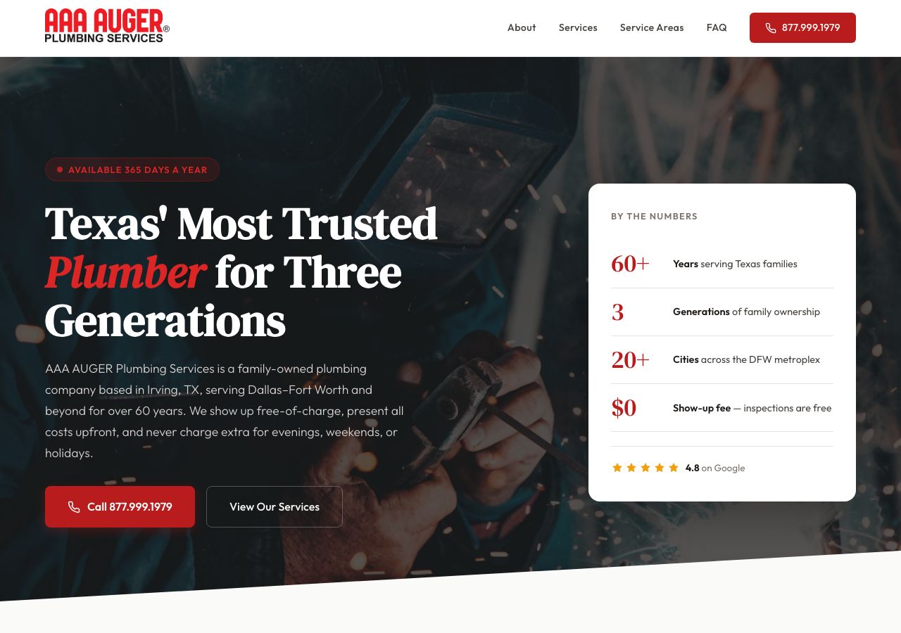 Redesigned plumbing website — modern, fast, mobile-ready