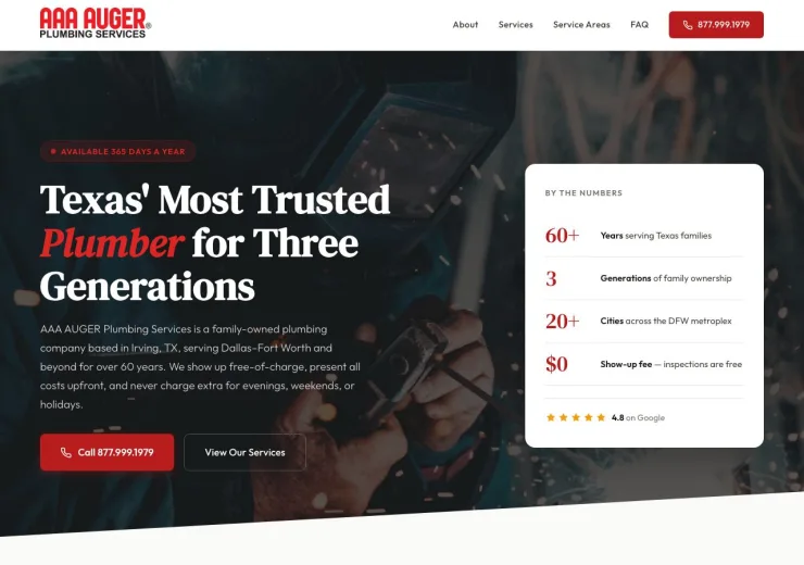 Redesigned plumbing website — modern, fast, mobile-ready